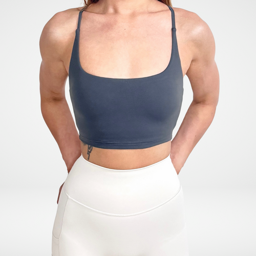 CoreFIT Hera Crop Sports Bra in Smoke