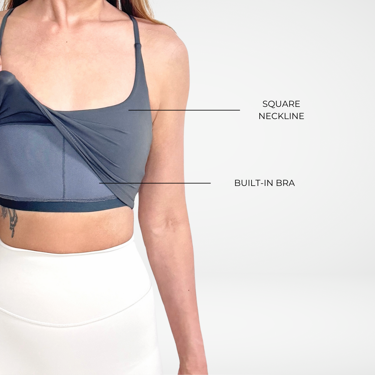 CoreFIT Hera Crop Sports Bra in Smoke