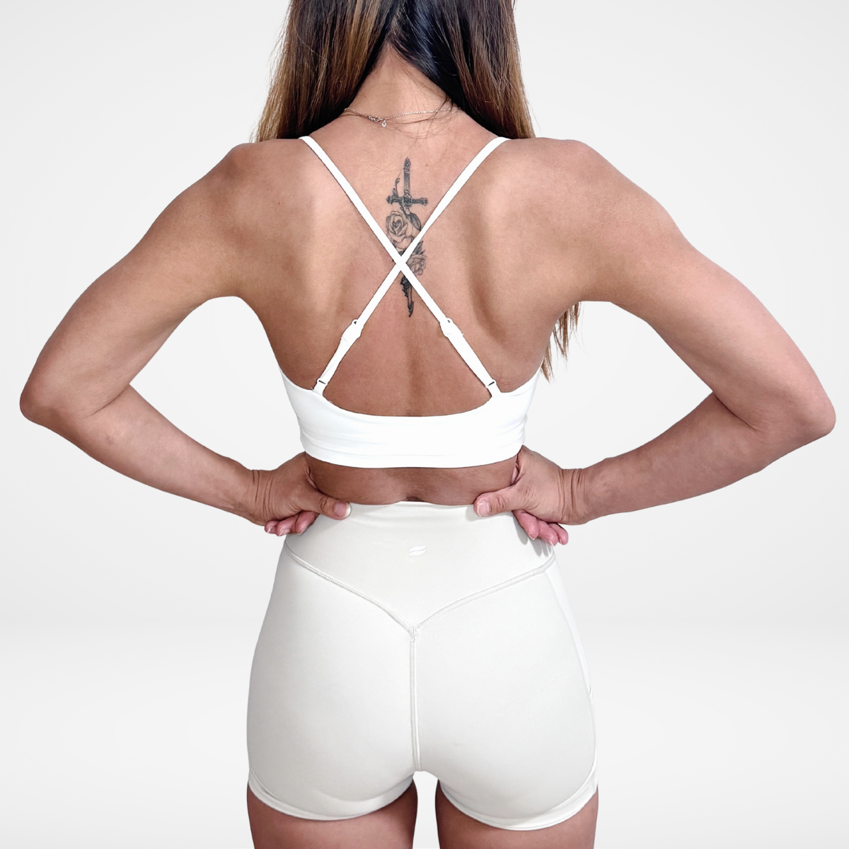CoreFIT Hera Crop Sports Bra in White