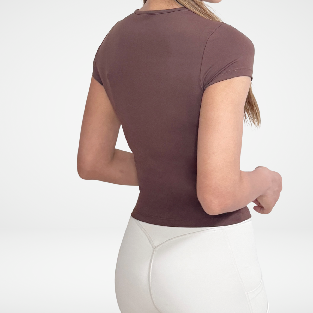 EaseMode Fitted Compression Tee in Cocoa