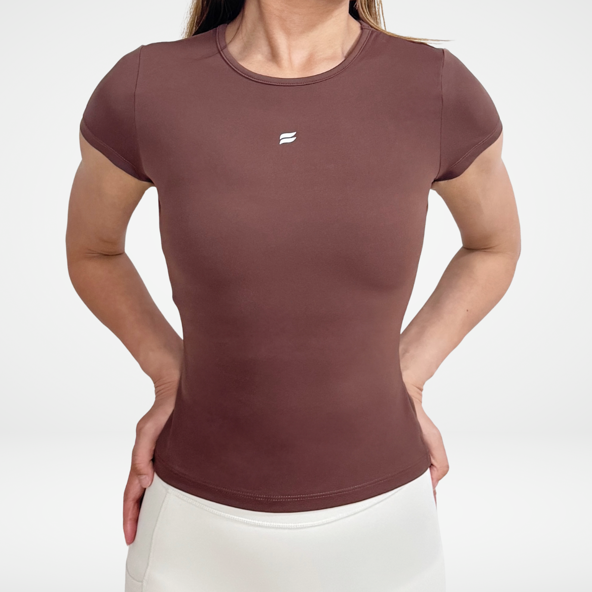 EaseMode Fitted Compression Tee in Cocoa