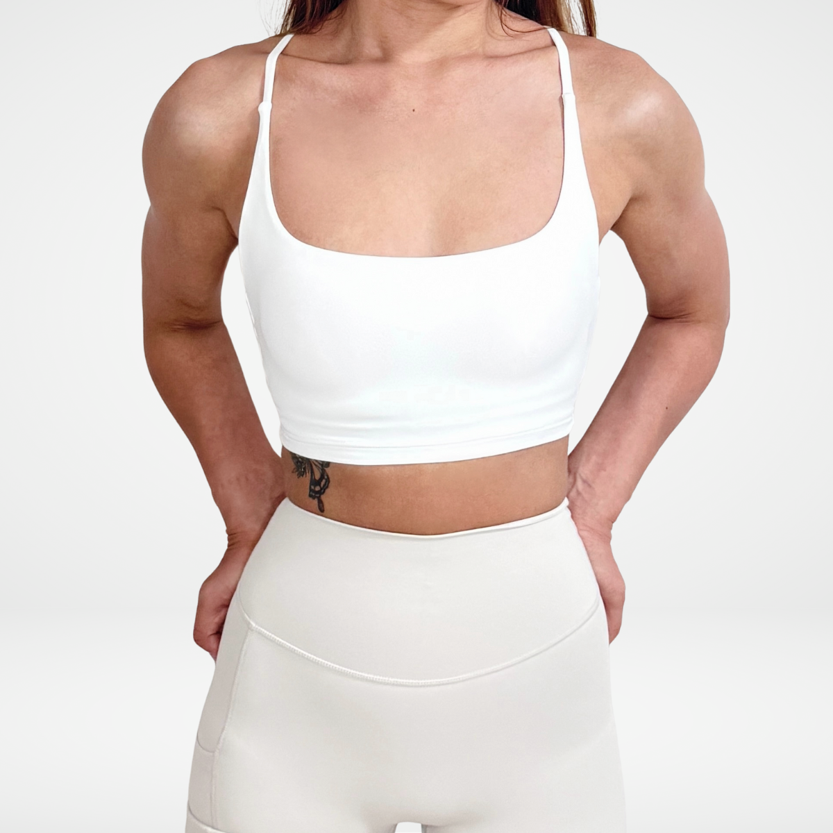 CoreFIT Hera Crop Sports Bra in White