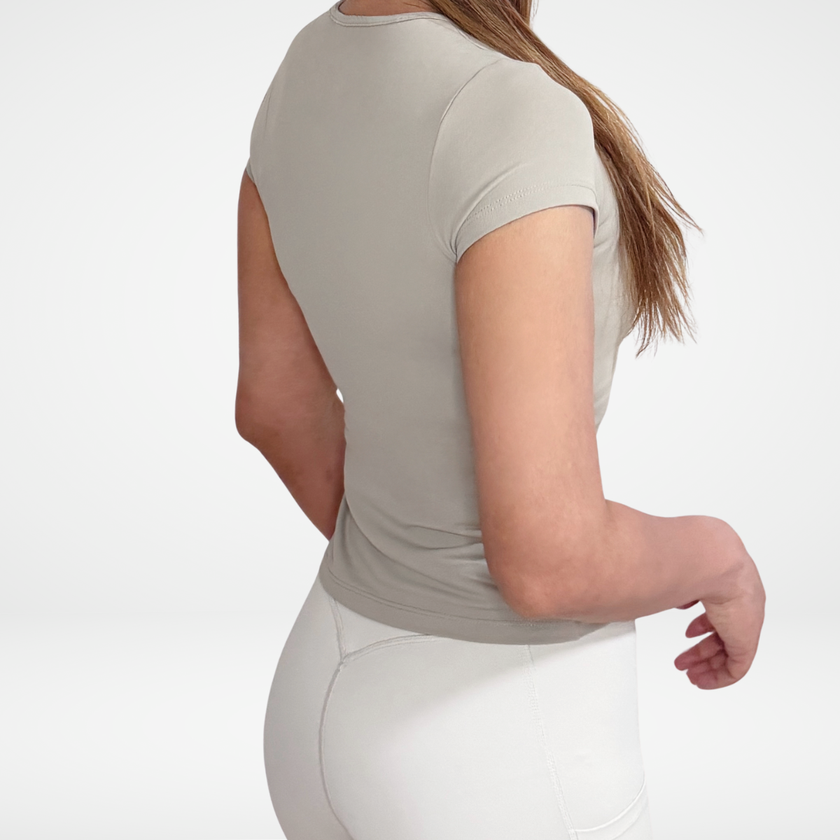 EaseMode Fitted Compression Tee in Almond