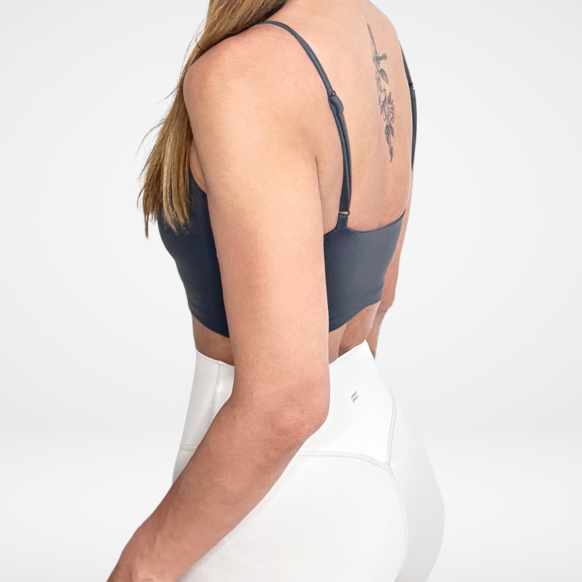 EaseMode Essence Crop Sports Bra in Smoke