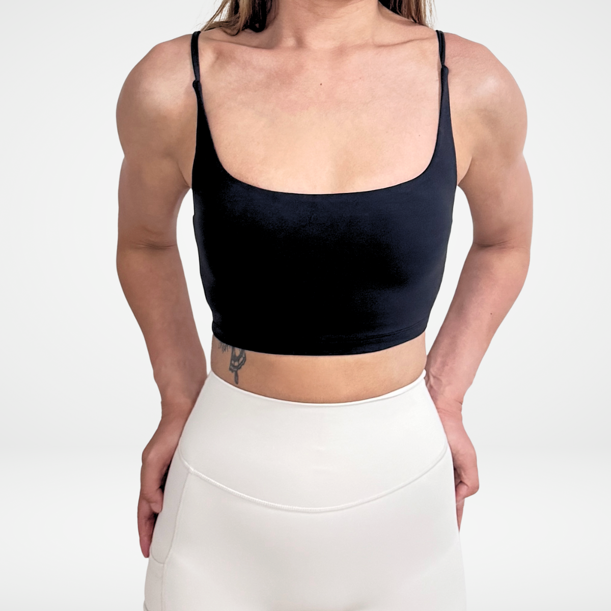 EaseMode Essence Crop Sports Bra in Black