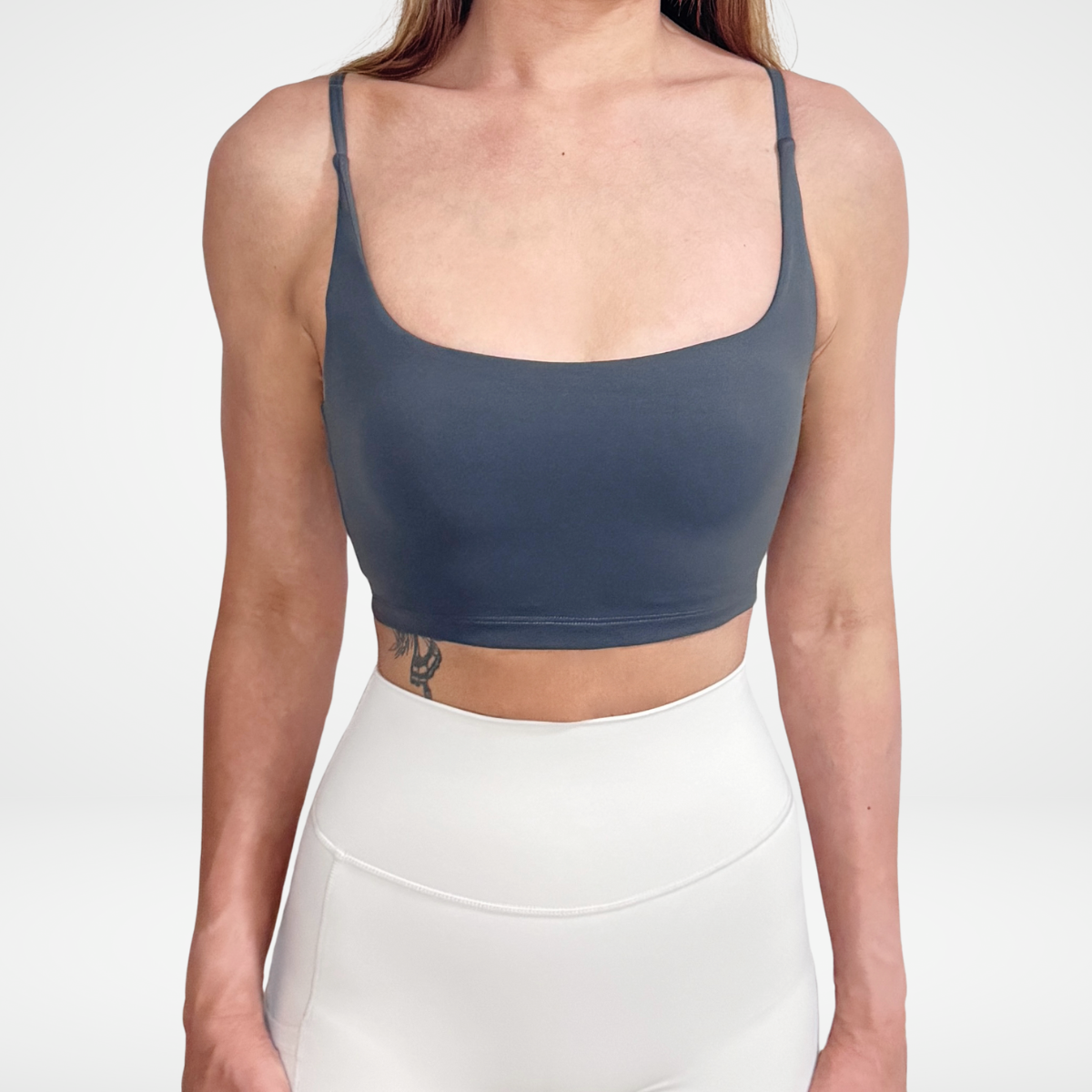 EaseMode Essence Crop Sports Bra in Smoke