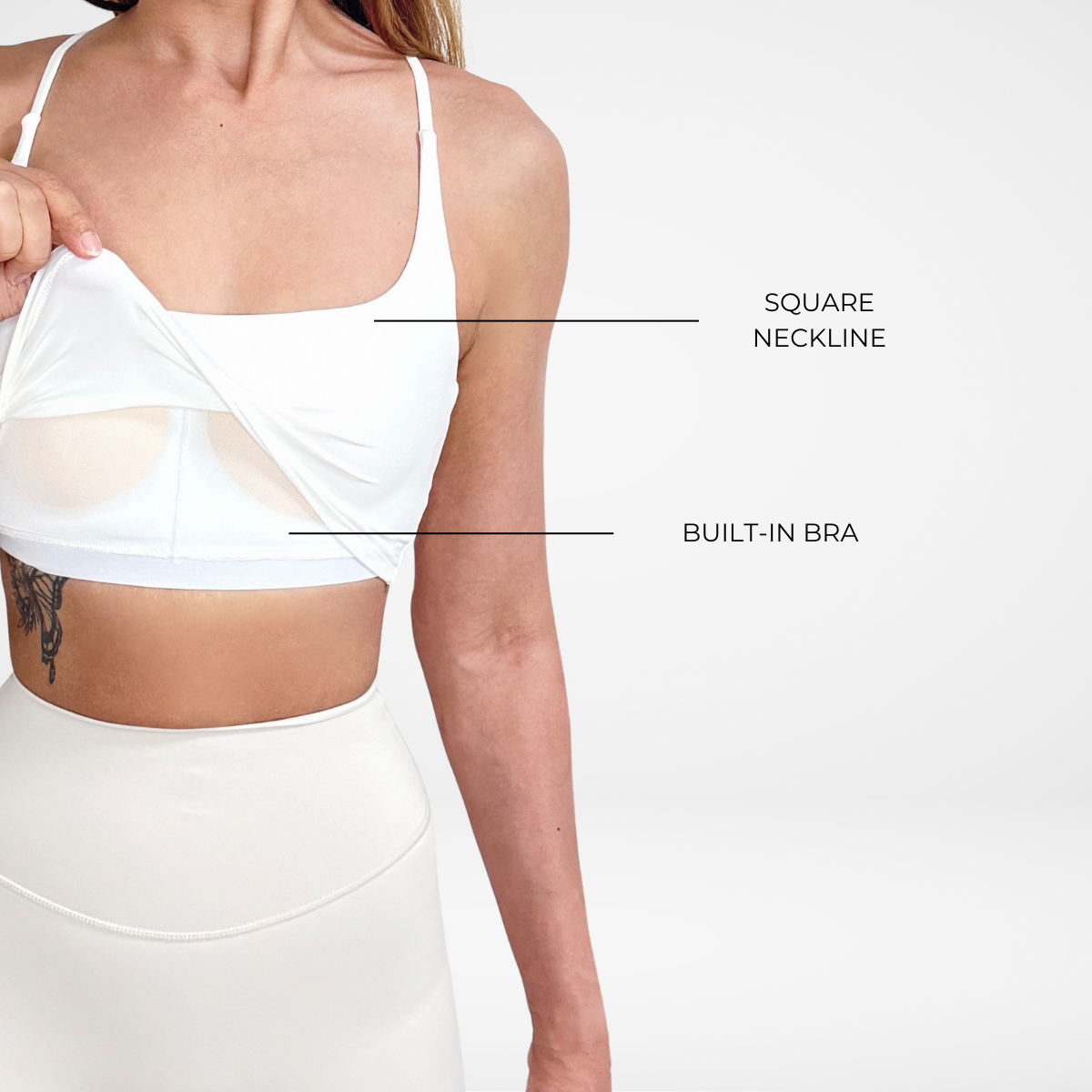 CoreFIT Hera Crop Sports Bra in White