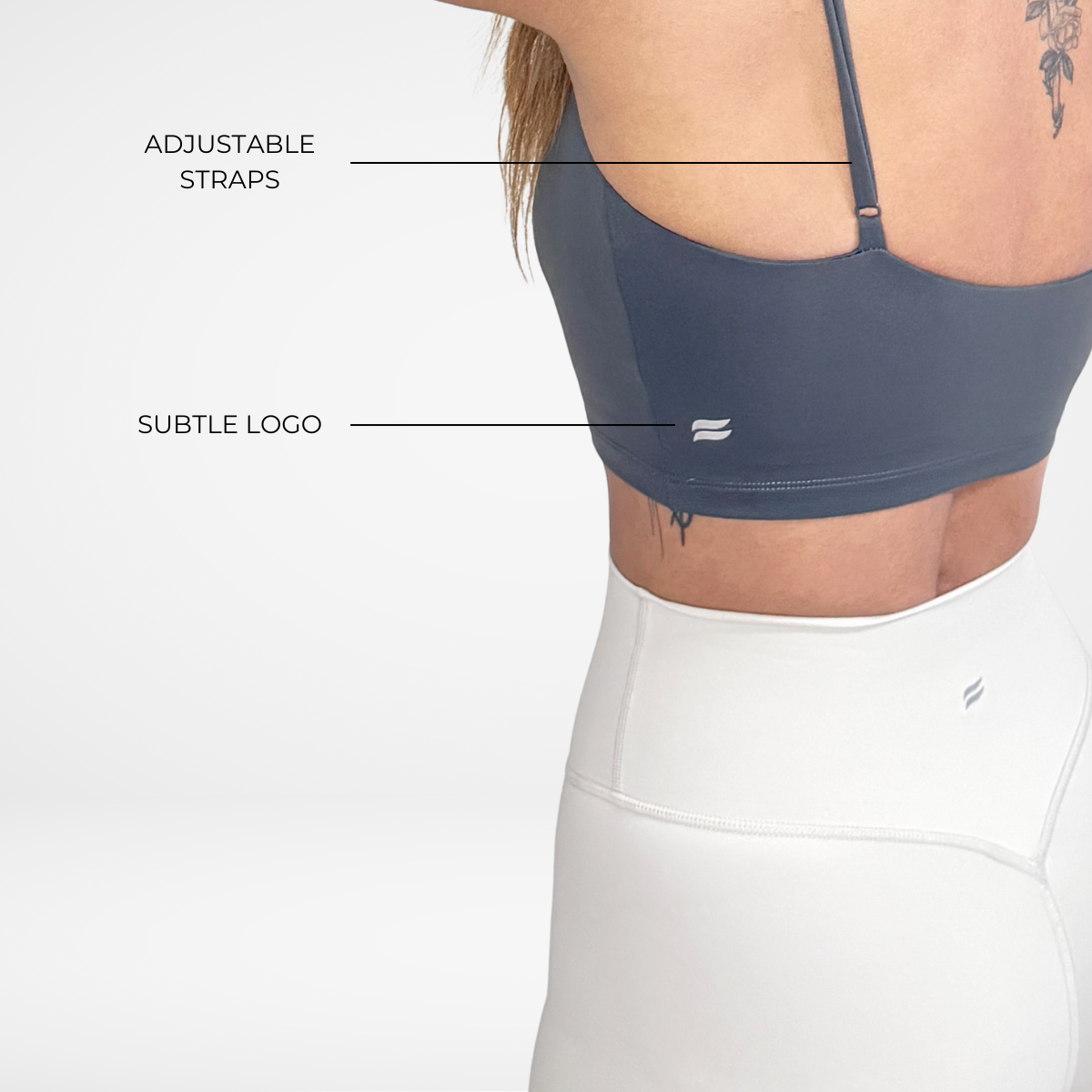 EaseMode Essence Crop Sports Bra in Smoke
