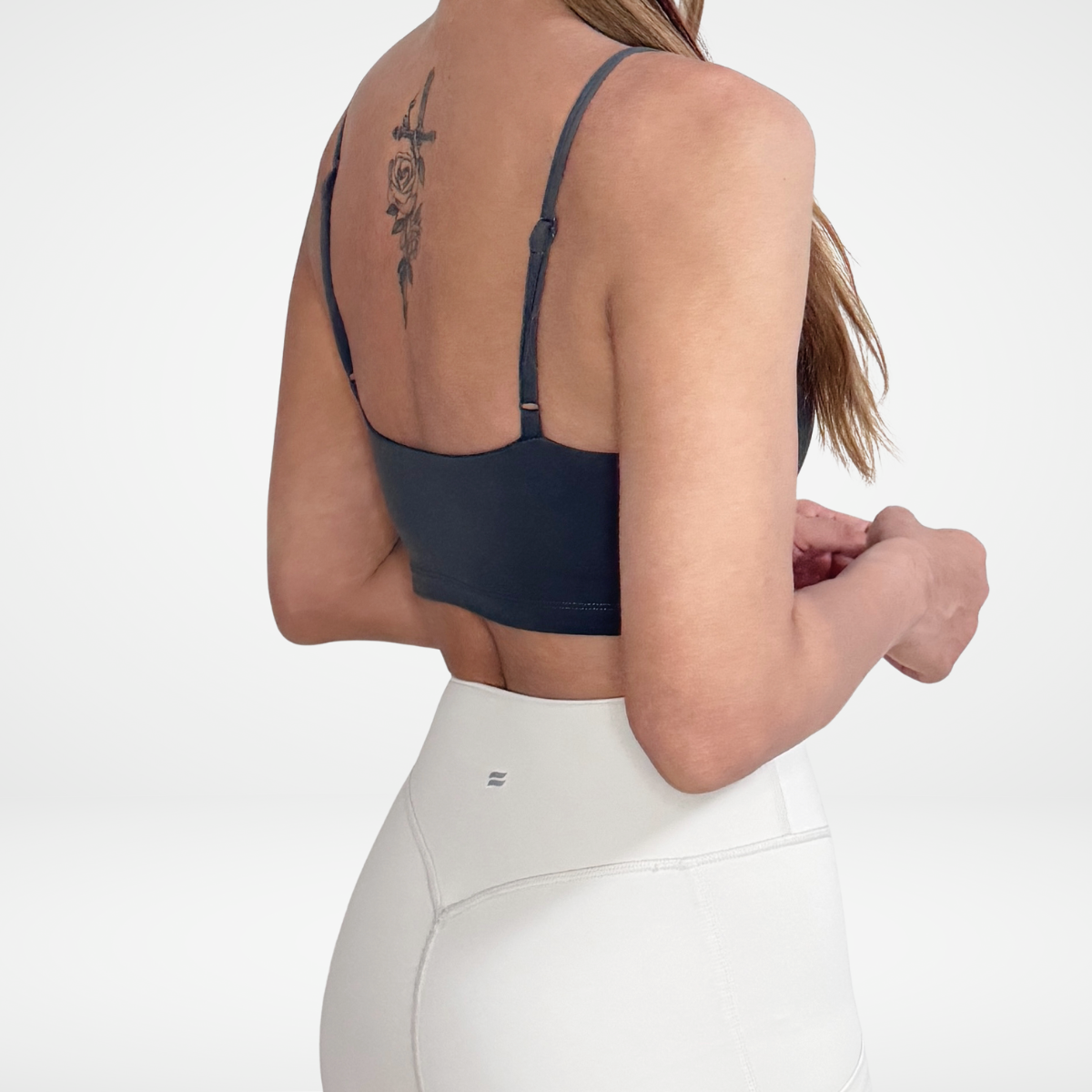 EaseMode Essence Crop Sports Bra in Smoke