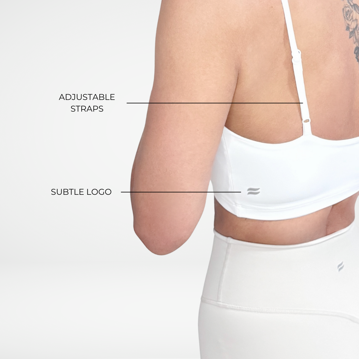 EaseMode Essence Crop Sports Bra in White