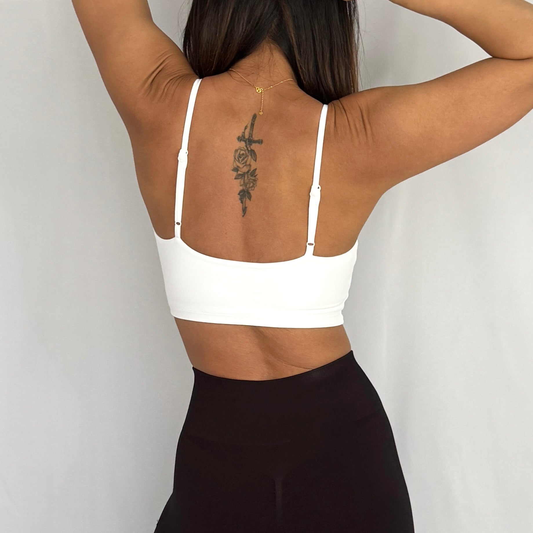 EaseMode Essence Crop Sports Bra in White