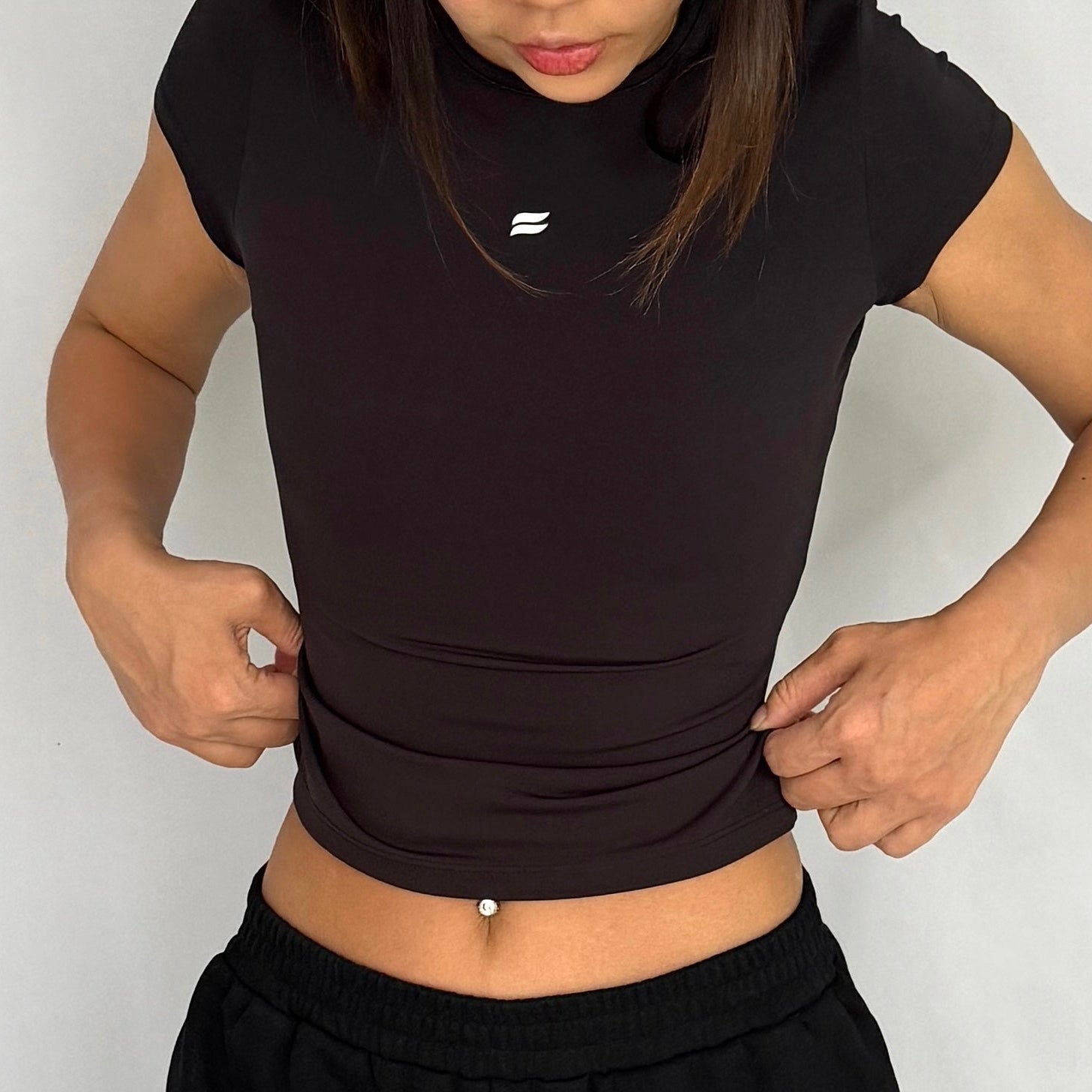 EaseMode Fitted Compression Tee in Black