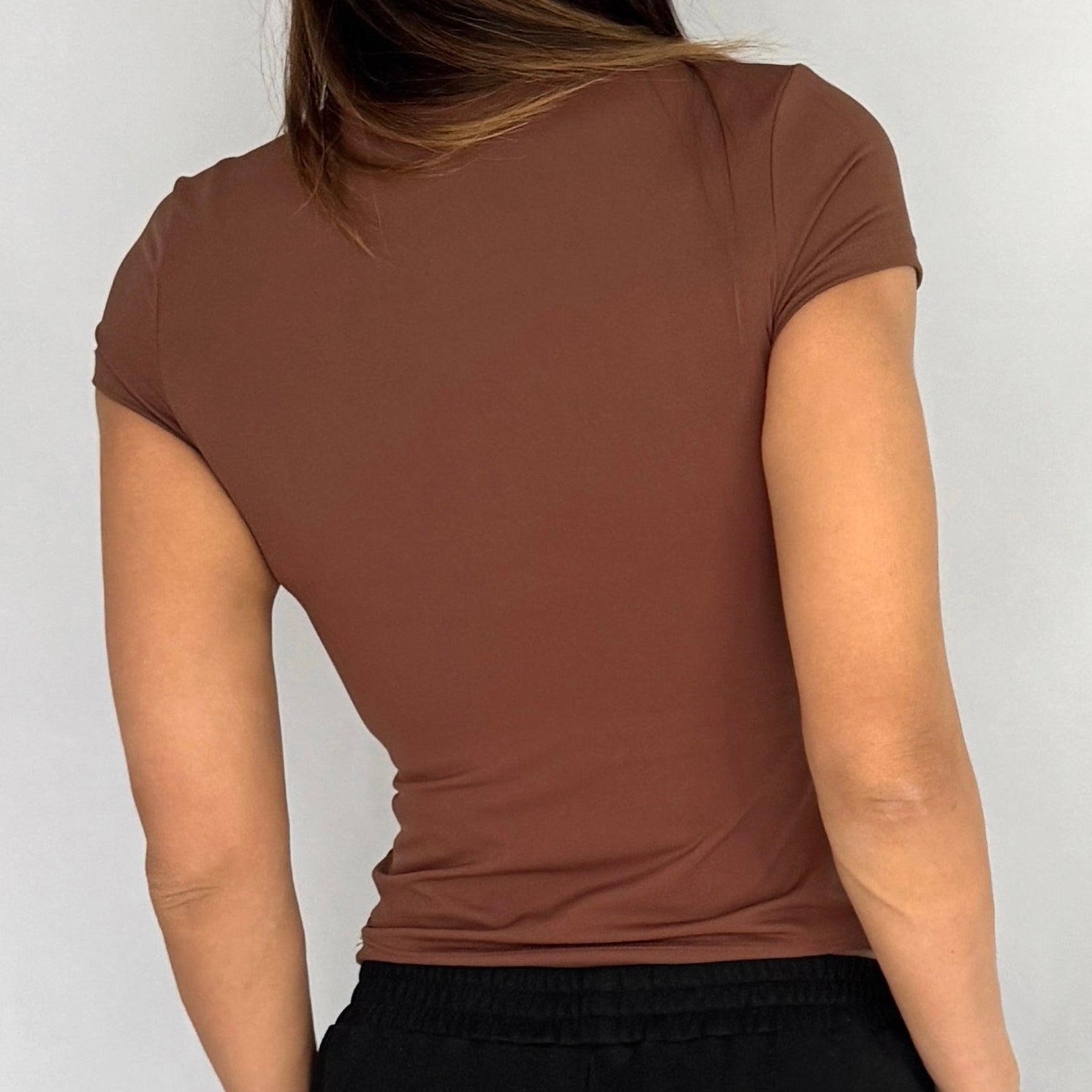 EaseMode Fitted Compression Tee in Cocoa