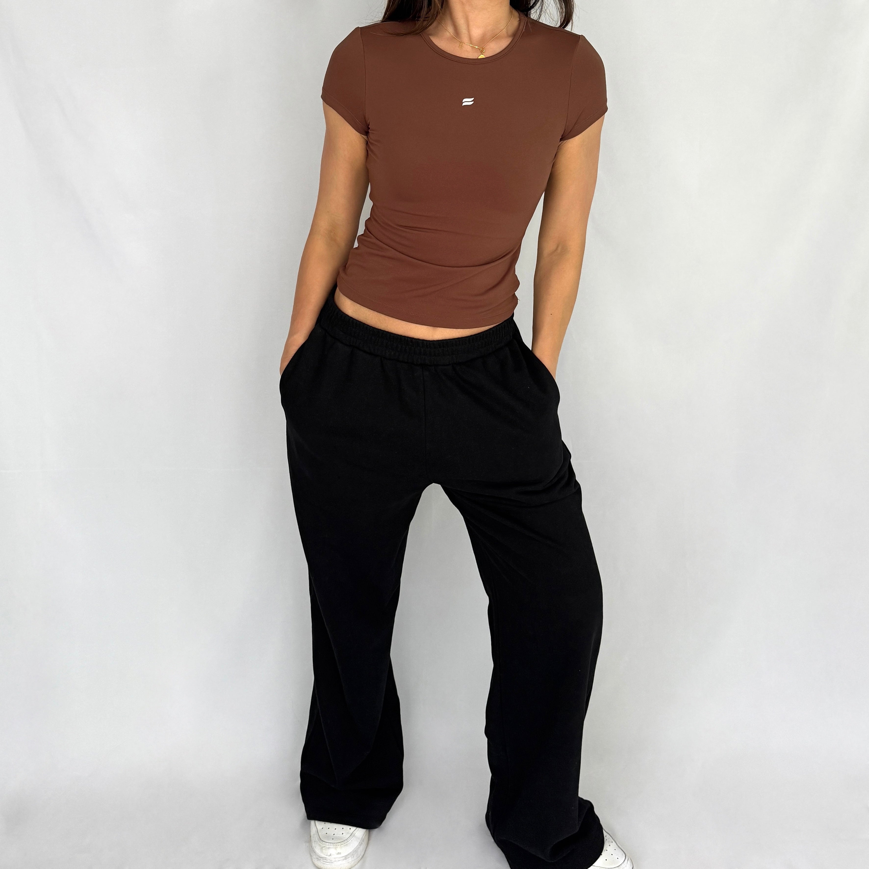 EaseMode Fitted Compression Tee in Cocoa