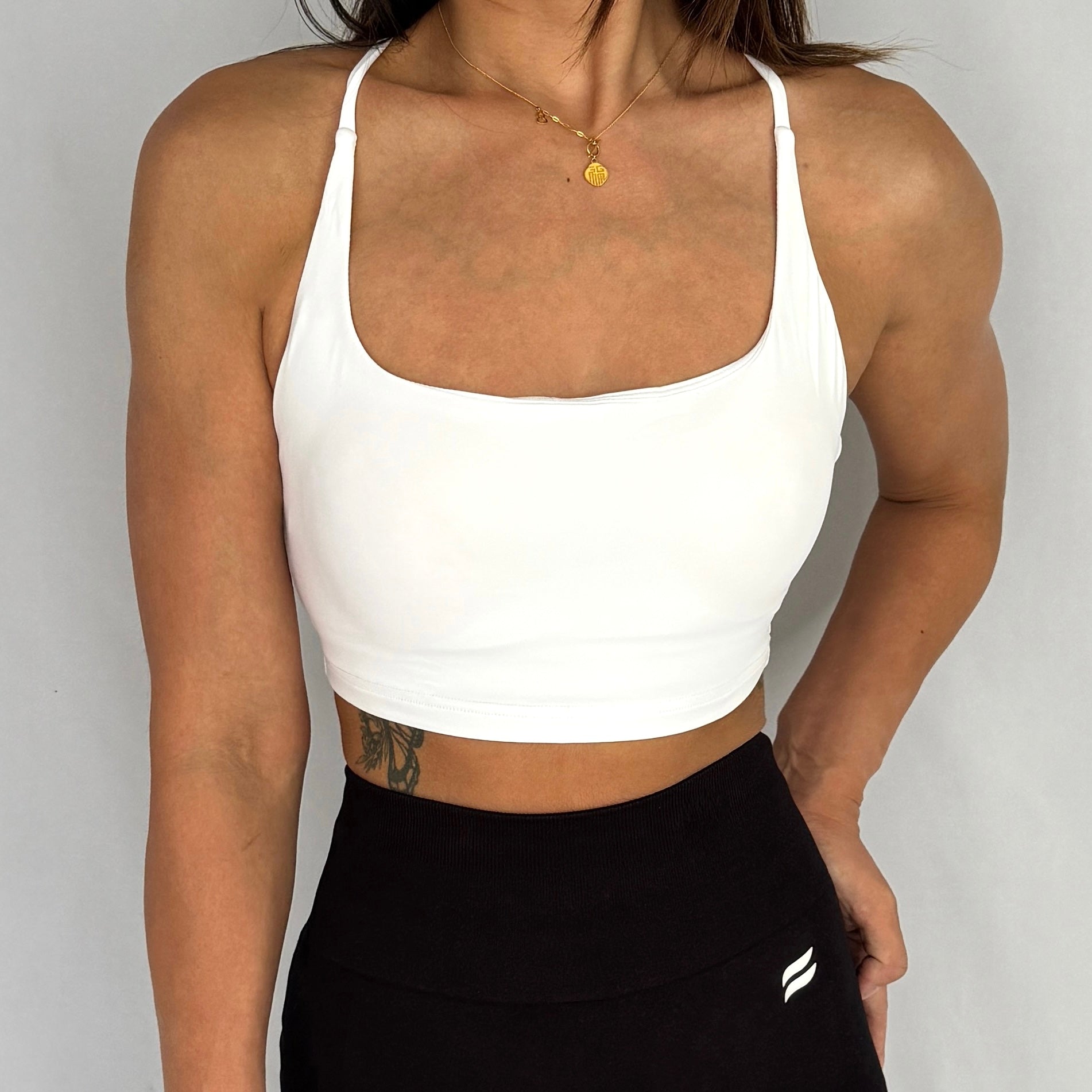 CoreFIT Hera Crop Sports Bra in White